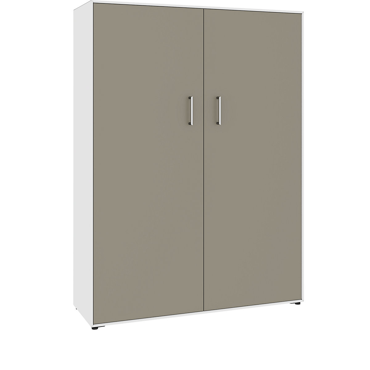 mauser – Dulap cu uși cu canaturi, 2 uși, 8 compartimente, lățime 1155 mm, alb pur / gri-bej