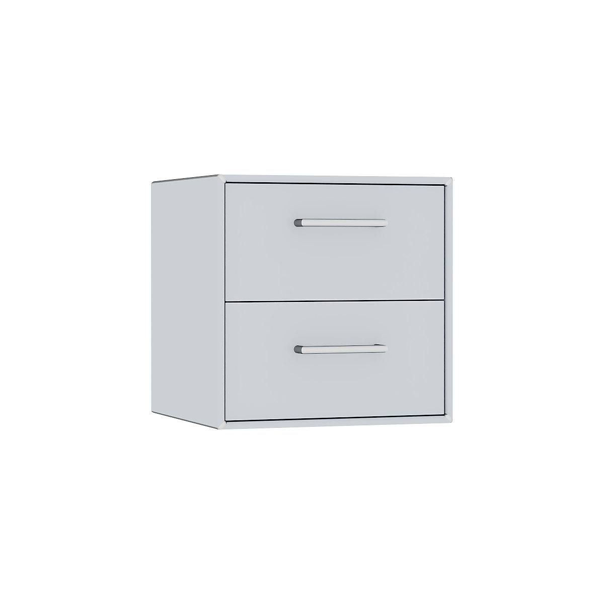 mauser – Cuie individuală, suspendată, 2 sertare, lățime 385 mm, alb aluminiu