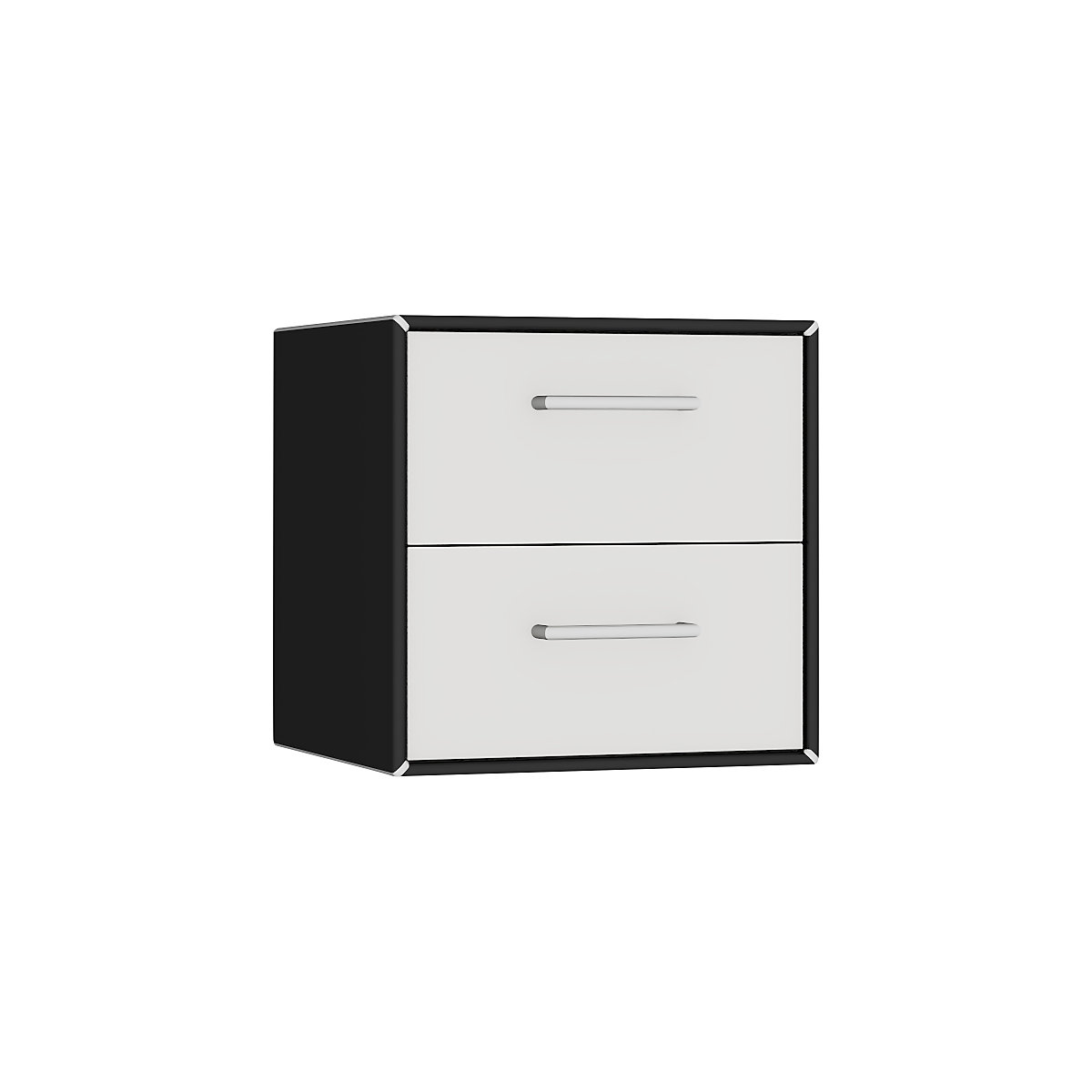 mauser – Cuie individuală, suspendată, 2 sertare, lățime 385 mm, negru intens / alb semnal