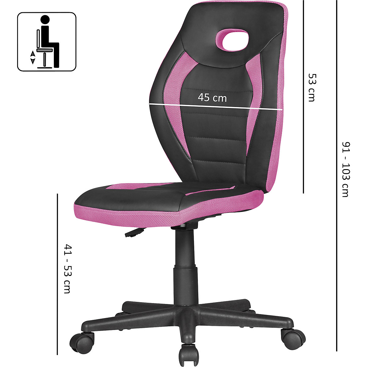 Scaun de birou pentru copii LUAN (Imagine produs 3)-2