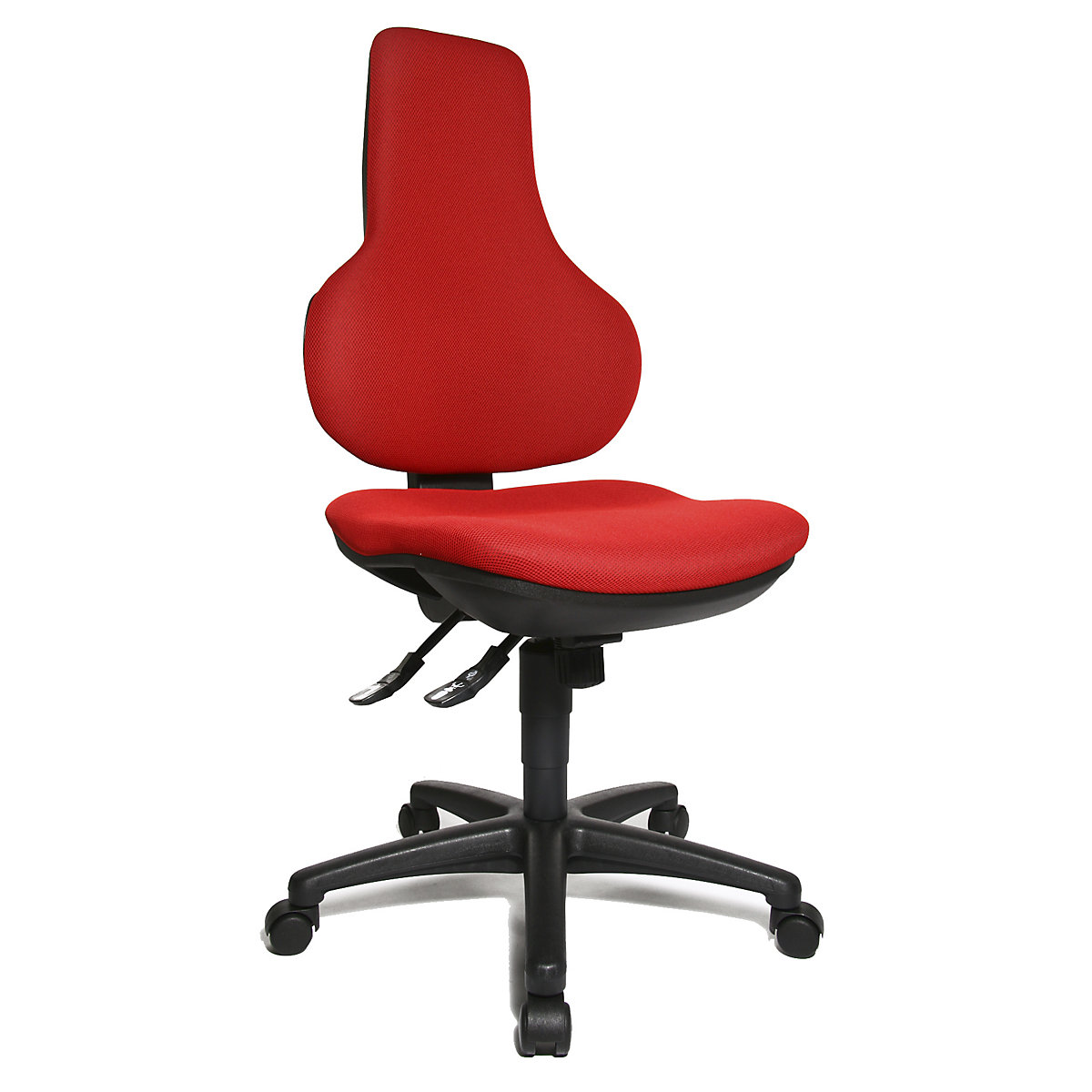 Scaun rotativ de birou ERGO POINT SY – Topstar, cu spătar ergonomic reglabil pe înălțime, roșu-5