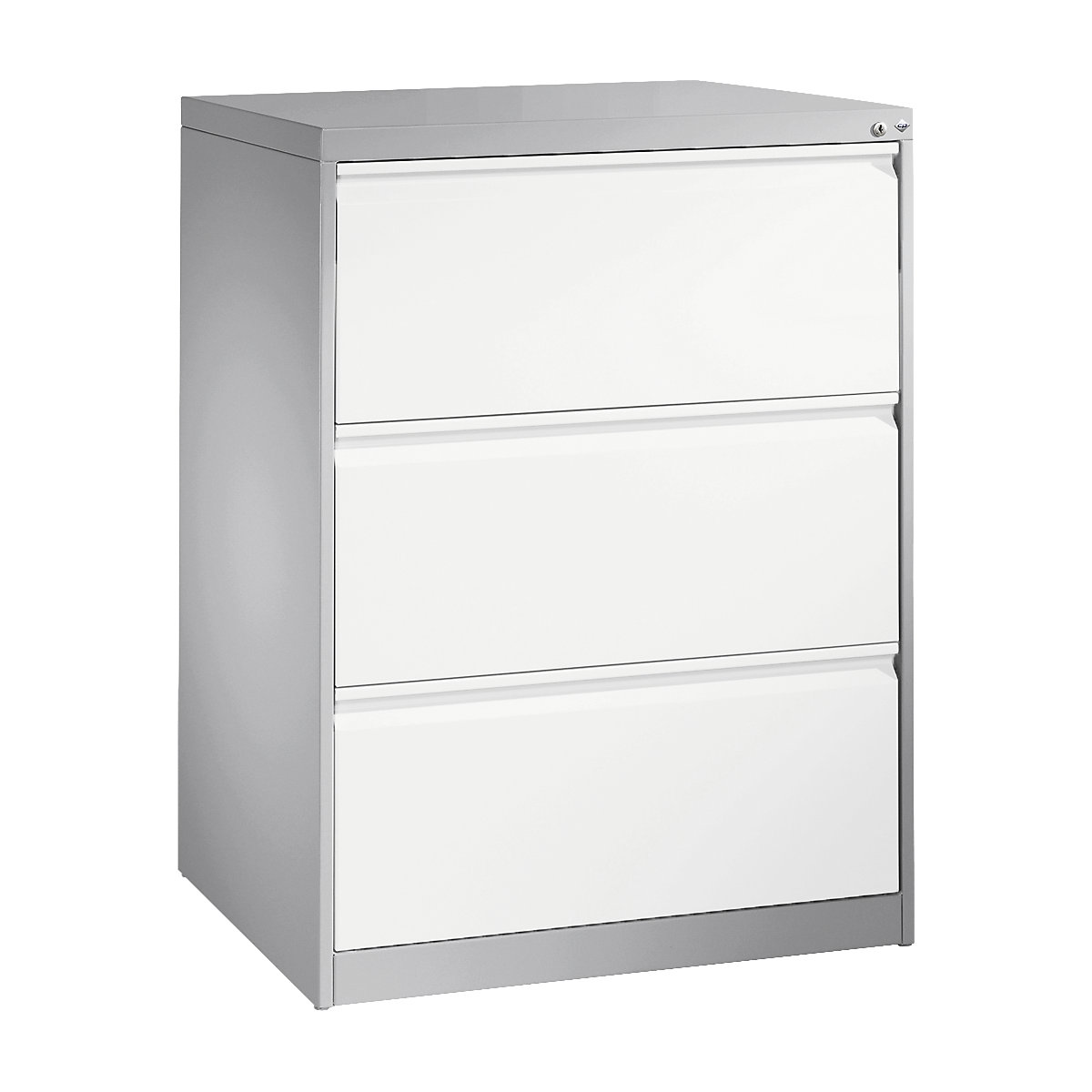 Armoire à fiches ACURADO – C+P, 2 rangées, 3 tiroirs, aluminium / blanc trafic-5