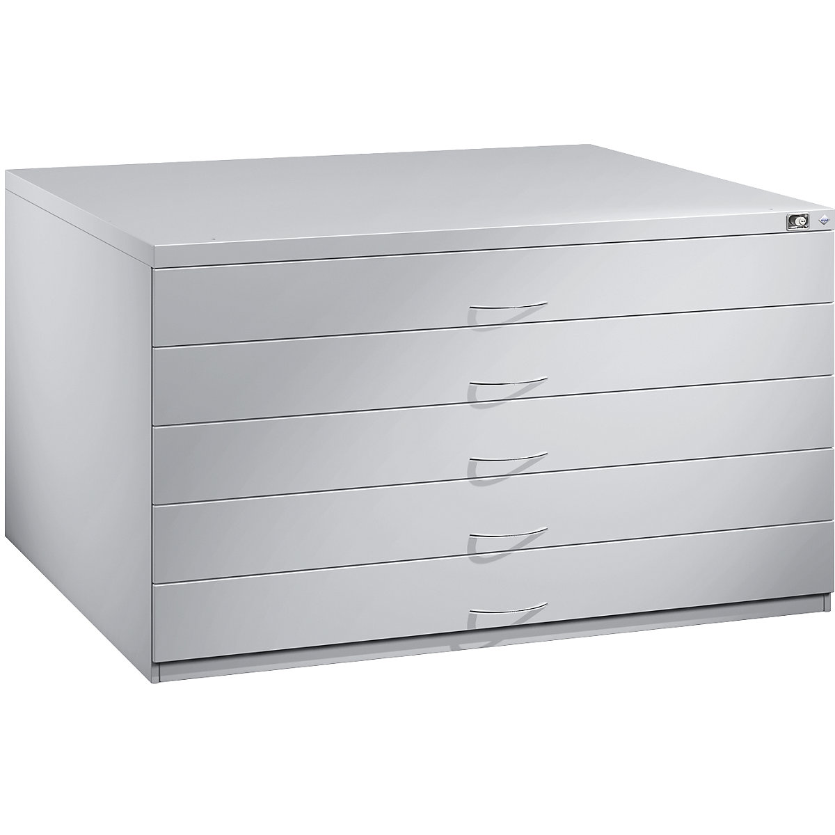 Armoire à plans – C+P, format A0, 5 tiroirs, hauteur 760 mm, gris clair-11