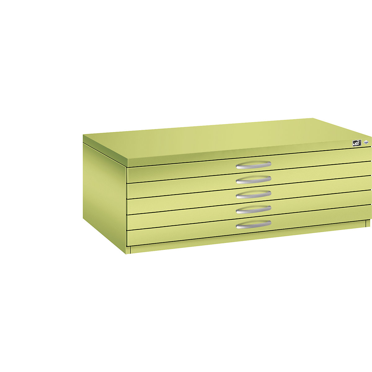 Armoire à plans – C+P, format A1, 5 tiroirs, hauteur 420 mm, vert viridin-15