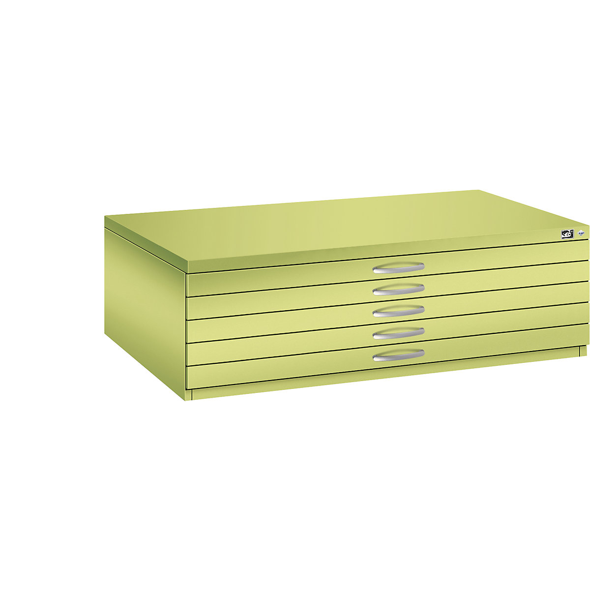 Armoire à plans – C+P, format A0, 5 tiroirs, hauteur 420 mm, vert viridin-12