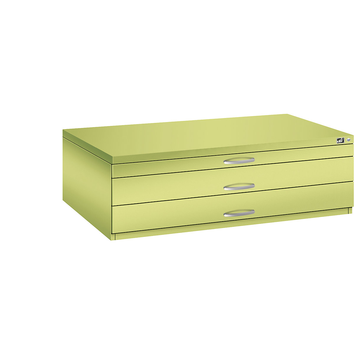 Armoire à plans – C+P, format A0, 3 tiroirs, hauteur 420 mm, vert viridin-17