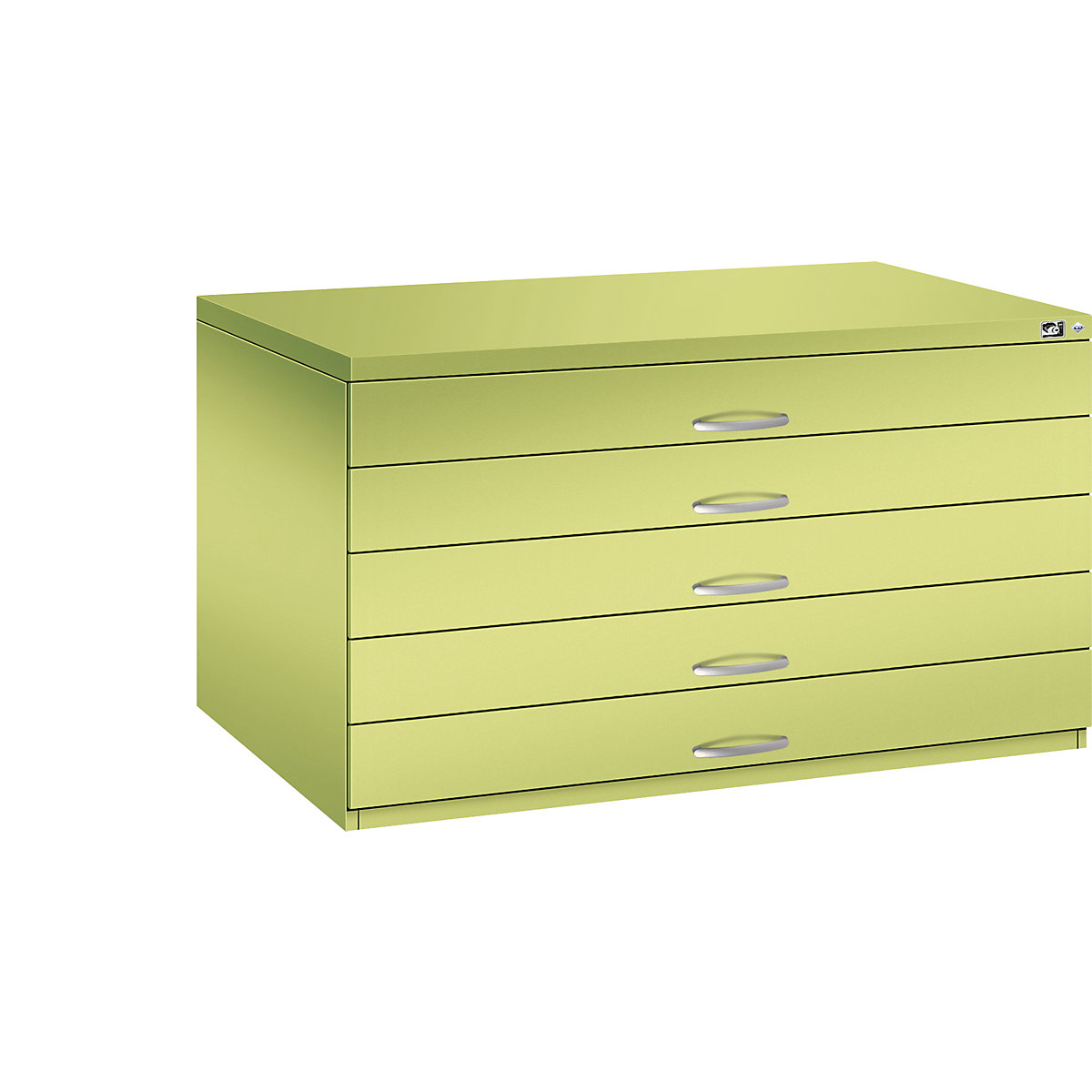 Armoire à plans – C+P, format A0, 5 tiroirs, hauteur 760 mm, vert viridin-15