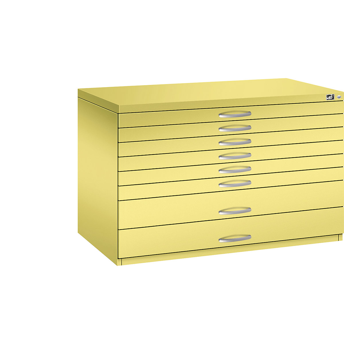 Armoire à plans – C+P, format A1, 8 tiroirs, hauteur 760 mm, jaune soufre-19