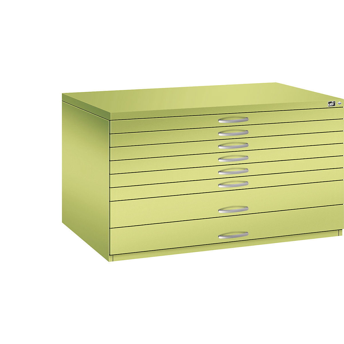 Armoire à plans – C+P, format A0, 8 tiroirs, hauteur 760 mm, vert viridin-11