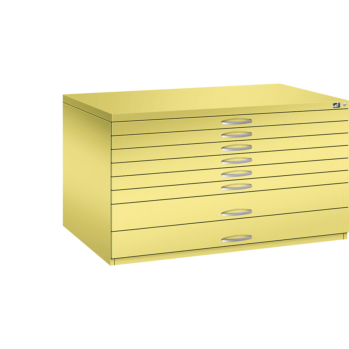 Armoire à plans – C+P, format A0, 8 tiroirs, hauteur 760 mm, jaune soufre-21