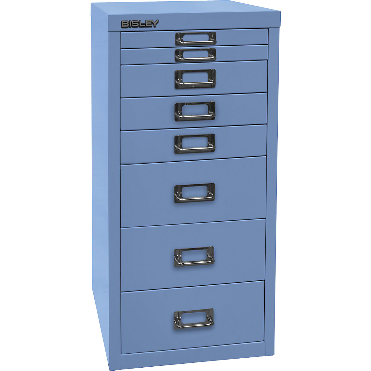 MultiDrawer™ série 29 – BISLEY, format A4, 8 tiroirs, bleu-4