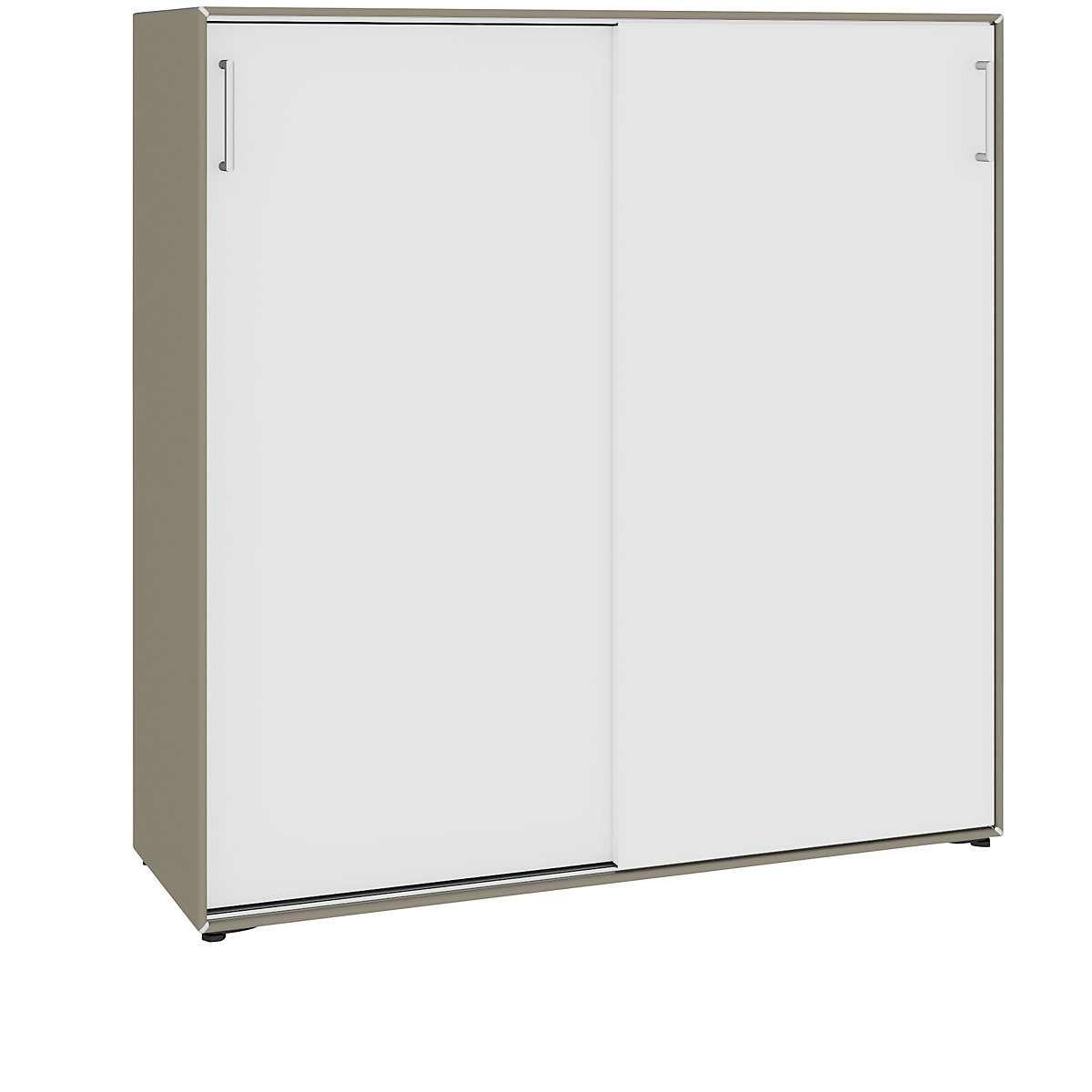 Armoire à portes coulissantes – mauser, 6 compartiments, largeur 1155 mm, gris beige / blanc pur-7