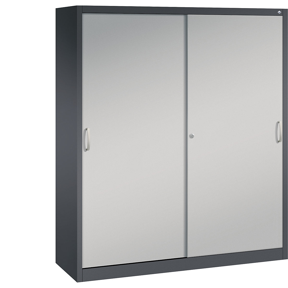 Armoire à portes coulissantes ACURADO – C+P, 8 tablettes, h x l x p 1950 x 1600 x 500 mm, gris noir / aluminium-12