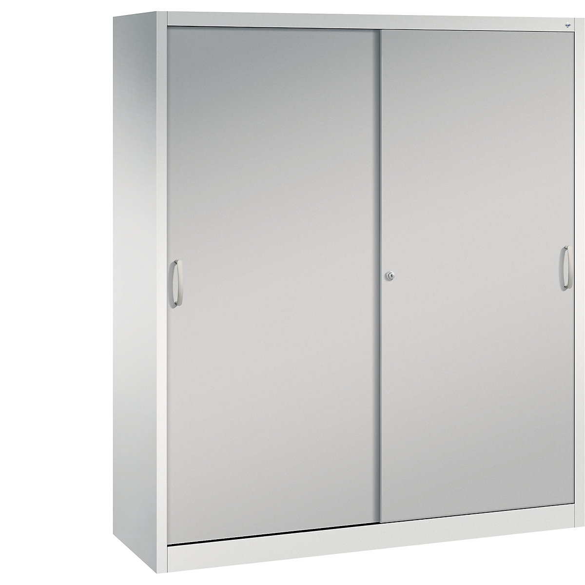 Armoire à portes coulissantes ACURADO – C+P, 8 tablettes, h x l x p 1950 x 1600 x 500 mm, gris clair / aluminium-3