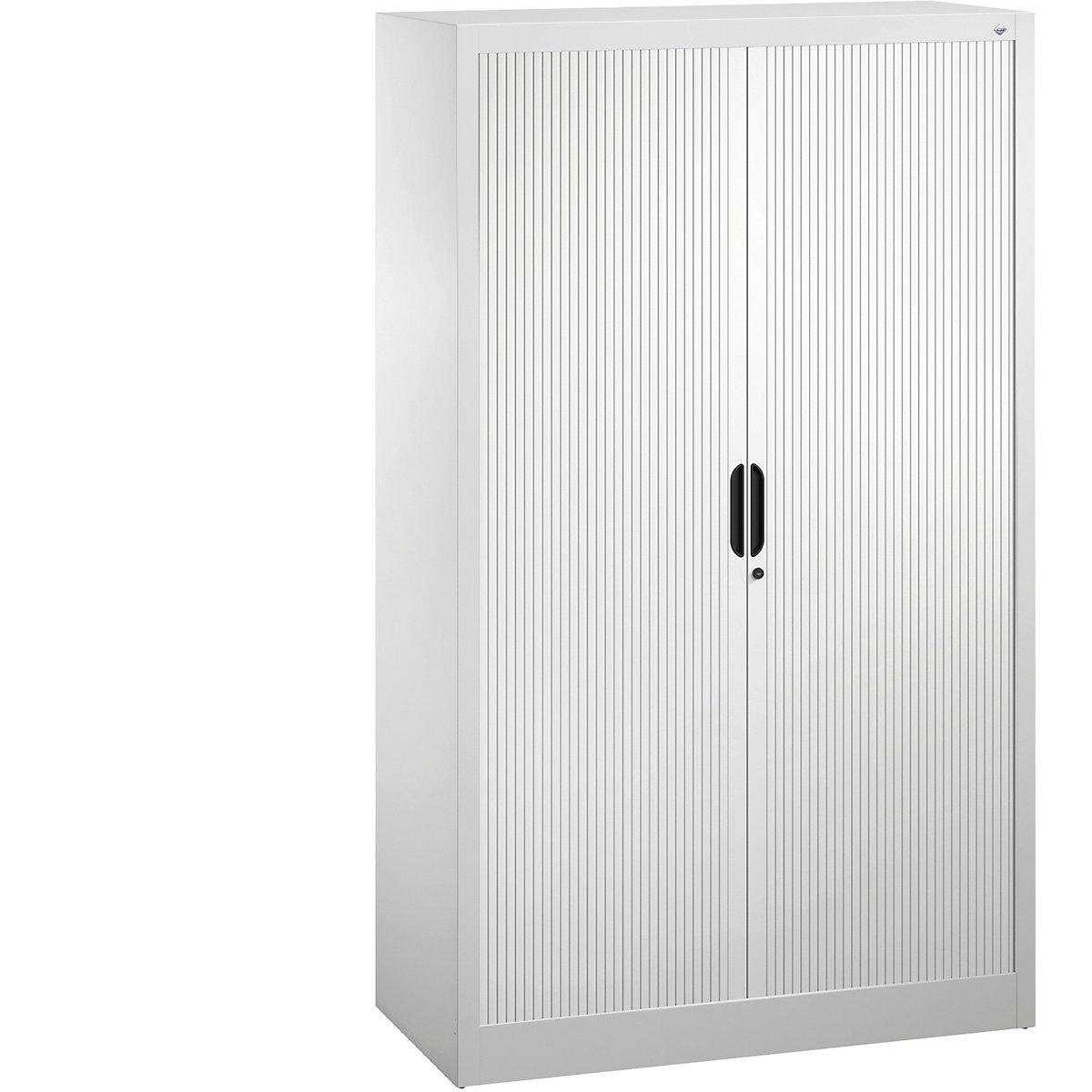 Armoire à rideaux à lames verticales – C+P, h x l x p 1660 x 1000 x 420 mm, 3 tablettes, 4 hauteurs classeurs, blanc trafic-6