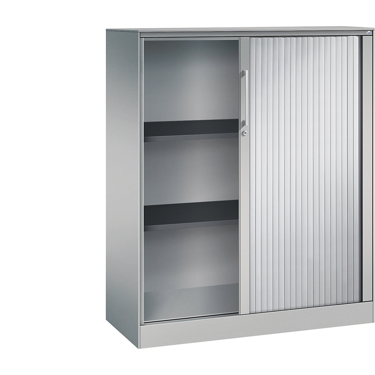 Armoire à rideaux ASISTO, hauteur 1292 mm – C+P, largeur 1000 mm, aluminium / aluminium-8