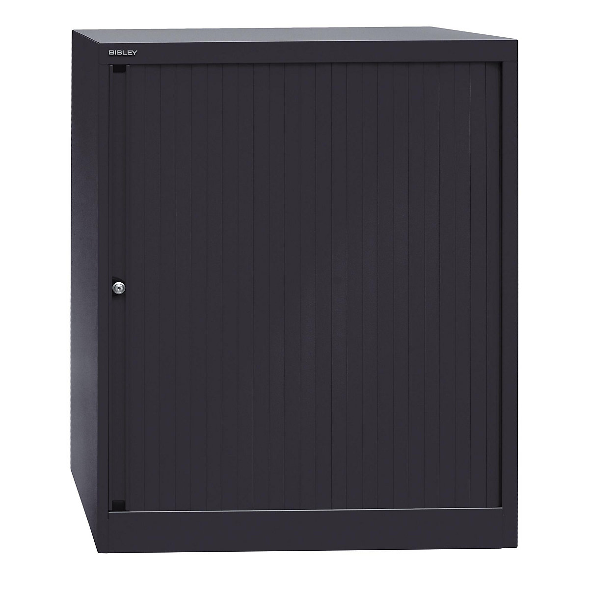 Armoire à rideaux Euro – BISLEY, largeur 800 mm, 2 tablettes, noir-4