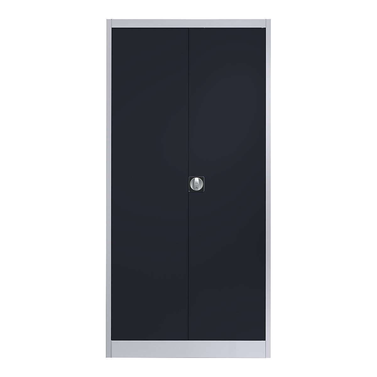 mauser – Armoire métallique à portes battantes, 4 tablettes, profondeur 600 mm, aluminium / anthracite