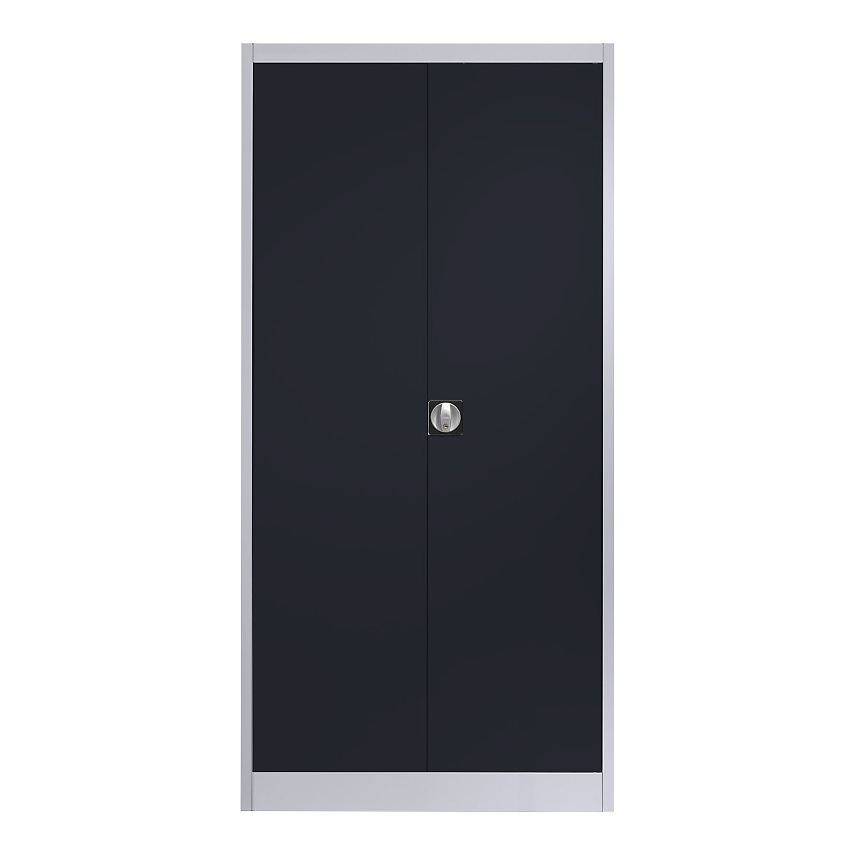 mauser – Armoire métallique à portes battantes, 4 tablettes, p 420 mm, aluminium / anthracite, 2 pièces et +