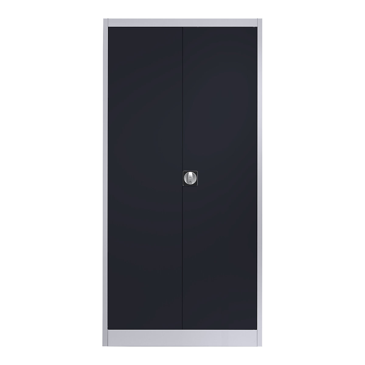 mauser – Armoire métallique à portes battantes, 4 tablettes, p 500 mm, aluminium / anthracite