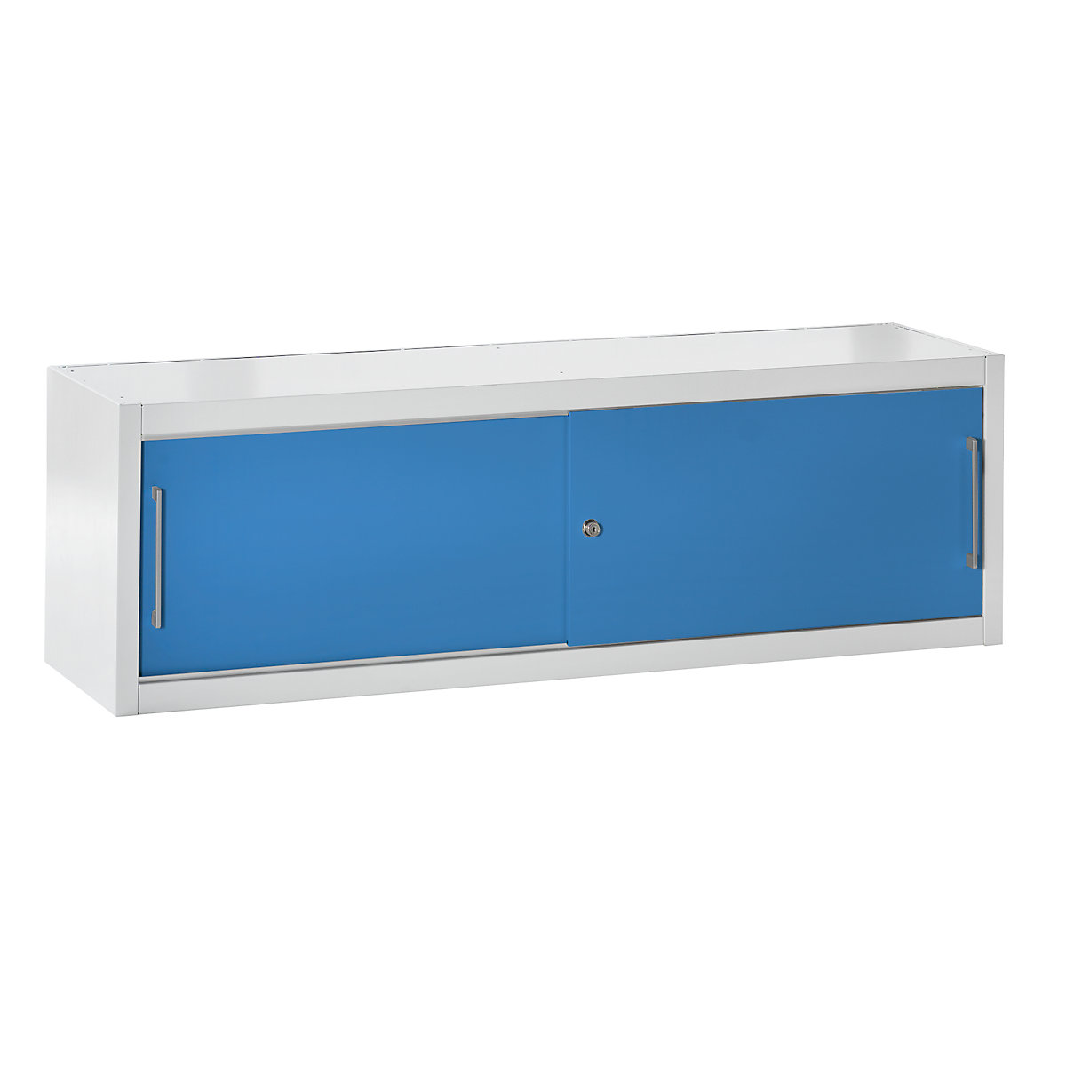 mauser – Armoire à portes coulissantes, comme rehausse pour largeur 1600 mm, h x l x p 500 x 1600 x 500 mm, gris clair / bleu clair