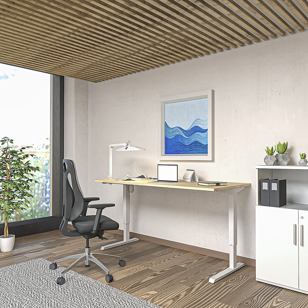 Bureau assis-debout électrique Venla – eurokraft basic (Illustration du produit 10)-9