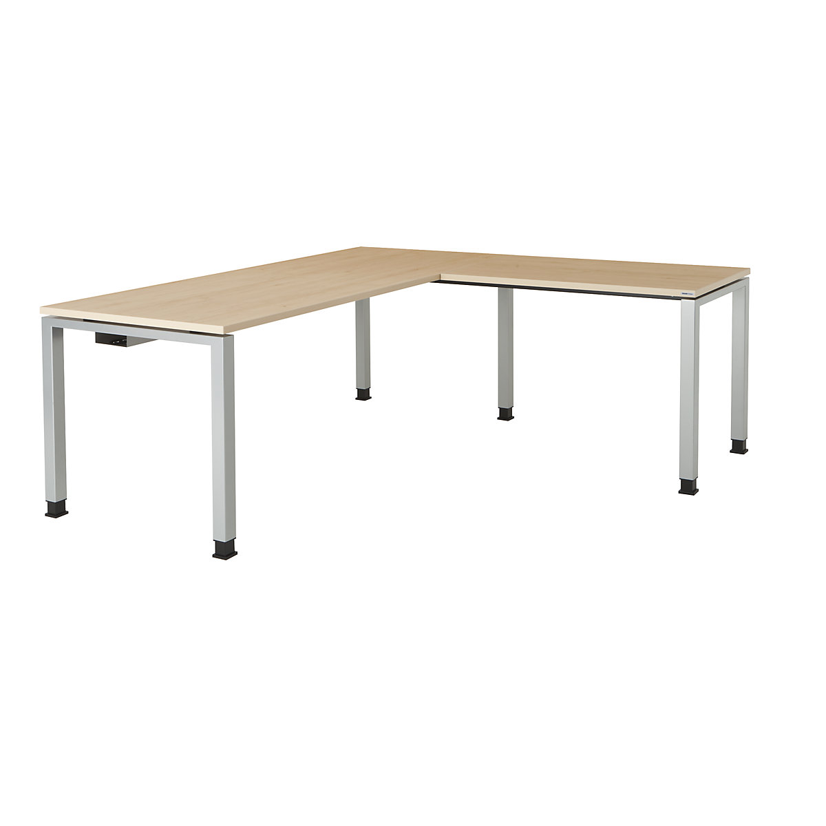 Bureau avec plan de liaison, pieds en tubes carrés et rectangulaires &ndash; mauser