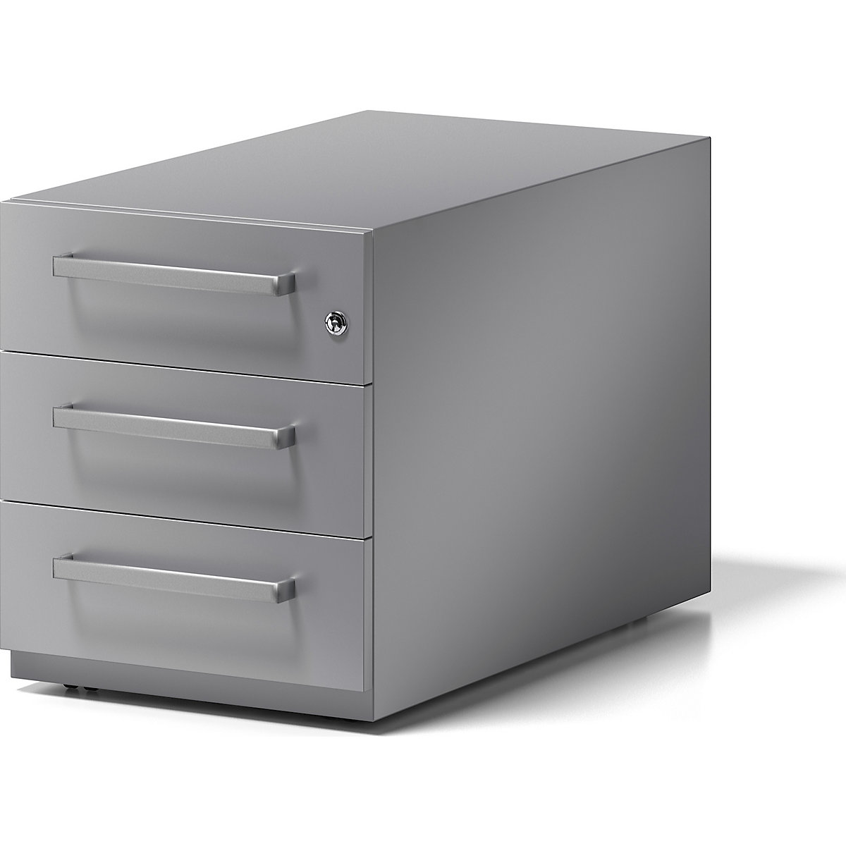 Caisson De Bureau Roulant 3 Tiroirs - Meuble Rangement Imprimante Mobile, Plateau Bois, Blanc, Design Rétro