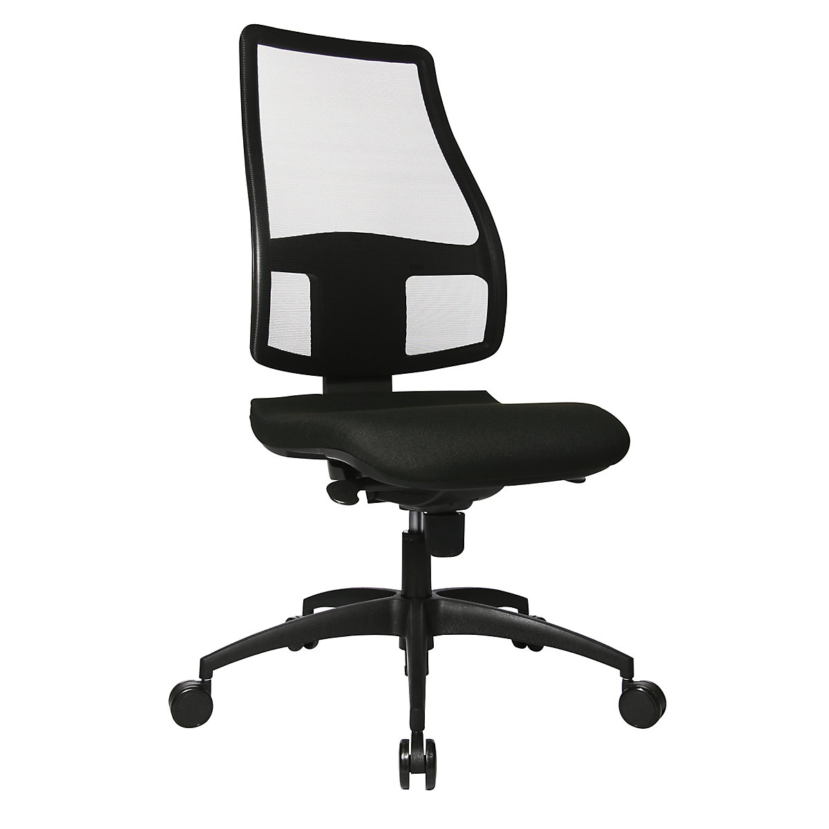 Chaise pivotante ergonomique, hauteur dossier 680 mm – Topstar, dossier en résille anti-transpiration, habillage assise noir-3