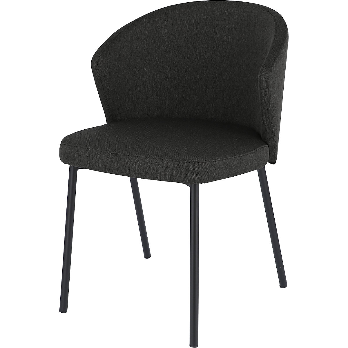 Chaise polyvalente MILA, piétement en tube d'acier noir, noir-12