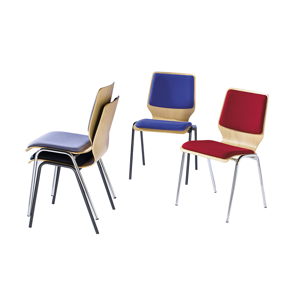 Chaise à coque en bois NUKI, rembourrée (Illustration du produit 2)-1