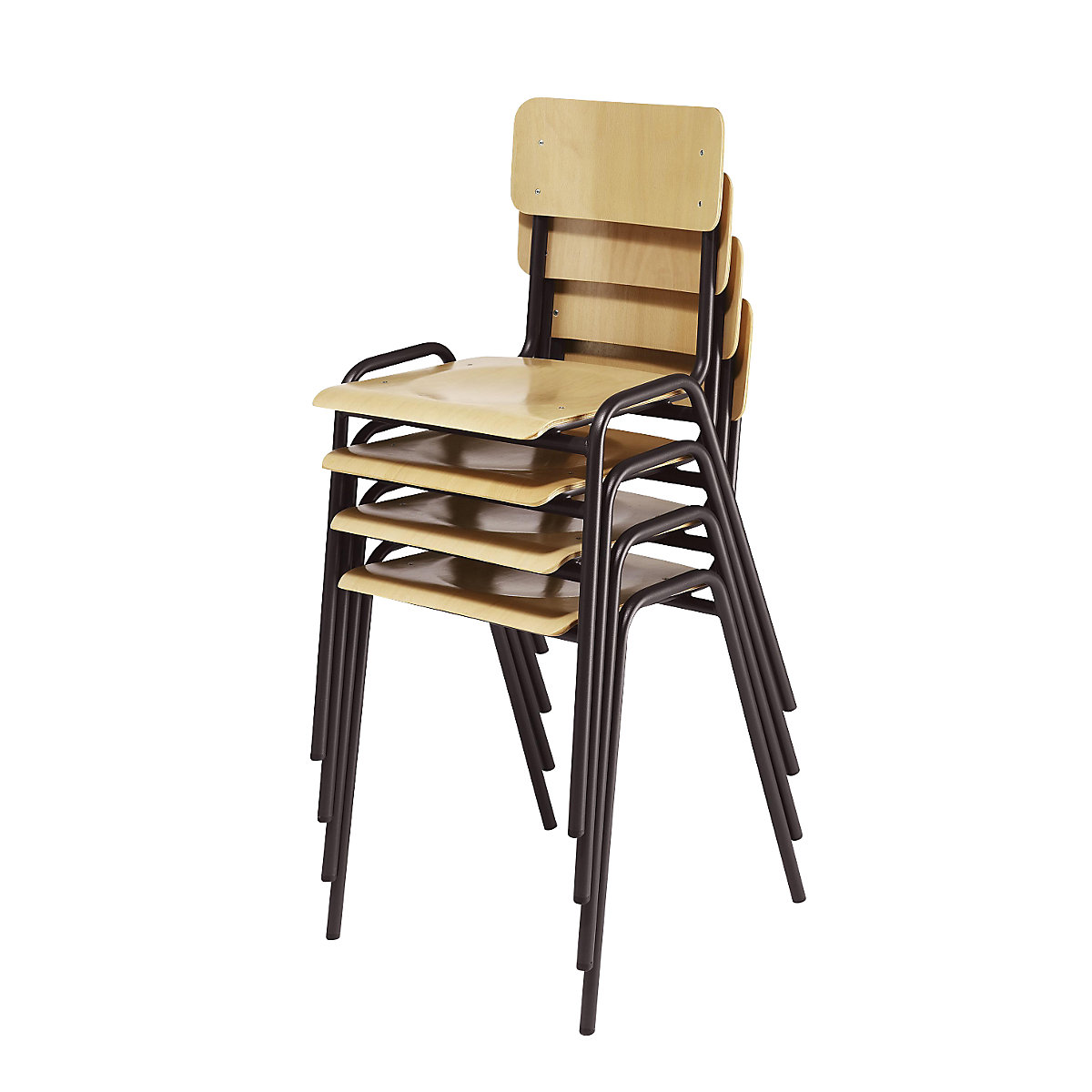 Chaise empilable en contreplaqué de hêtre &ndash; eurokraft basic
