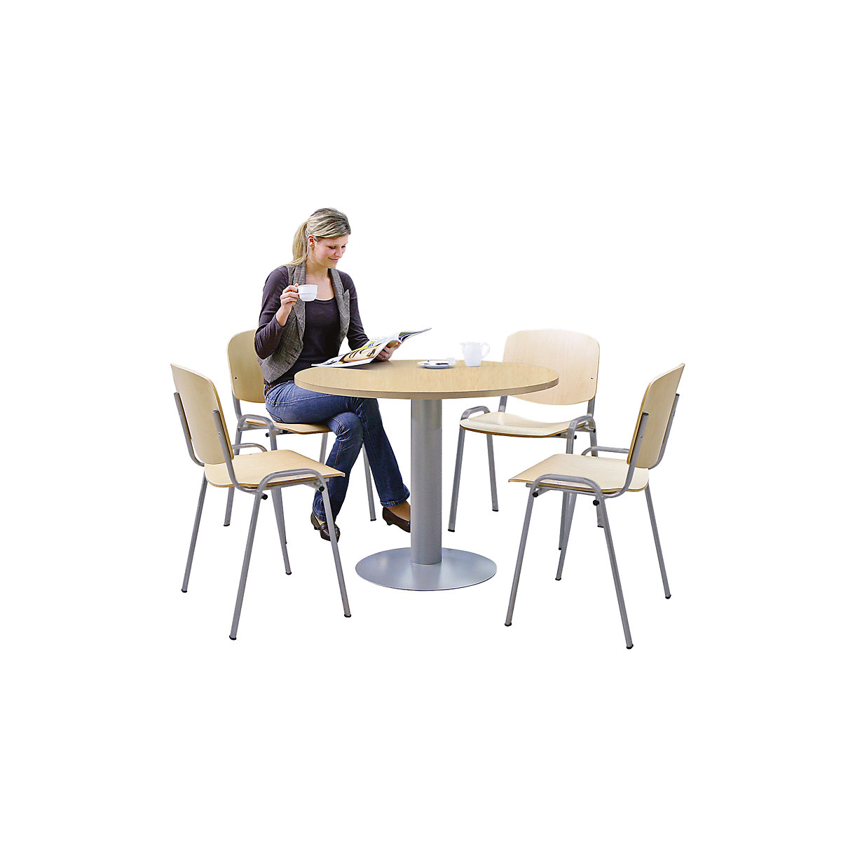 Chaise empilable ergonomique (Illustration du produit 2)-1
