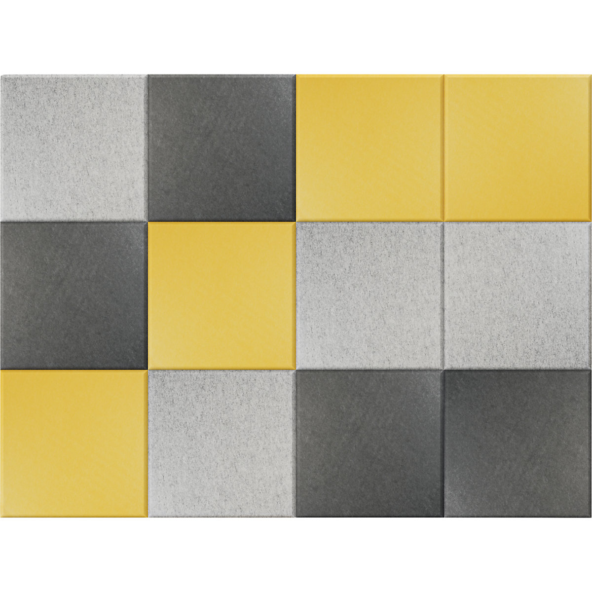 Carreau mural acoustique – eurokraft basic, h x l 300 x 300 mm, lot de 12, 4 de chaque: jaune, gris clair, gris foncé-5