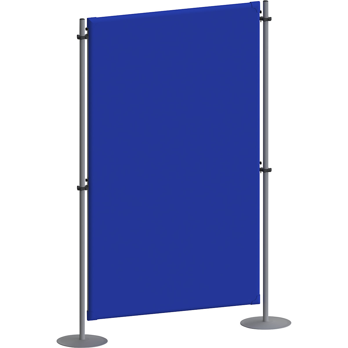 Cloison acoustique – eurokraft pro, avec 2 pieds ronds, élément de base, l x p 1000 x 280 mm, bleu-4