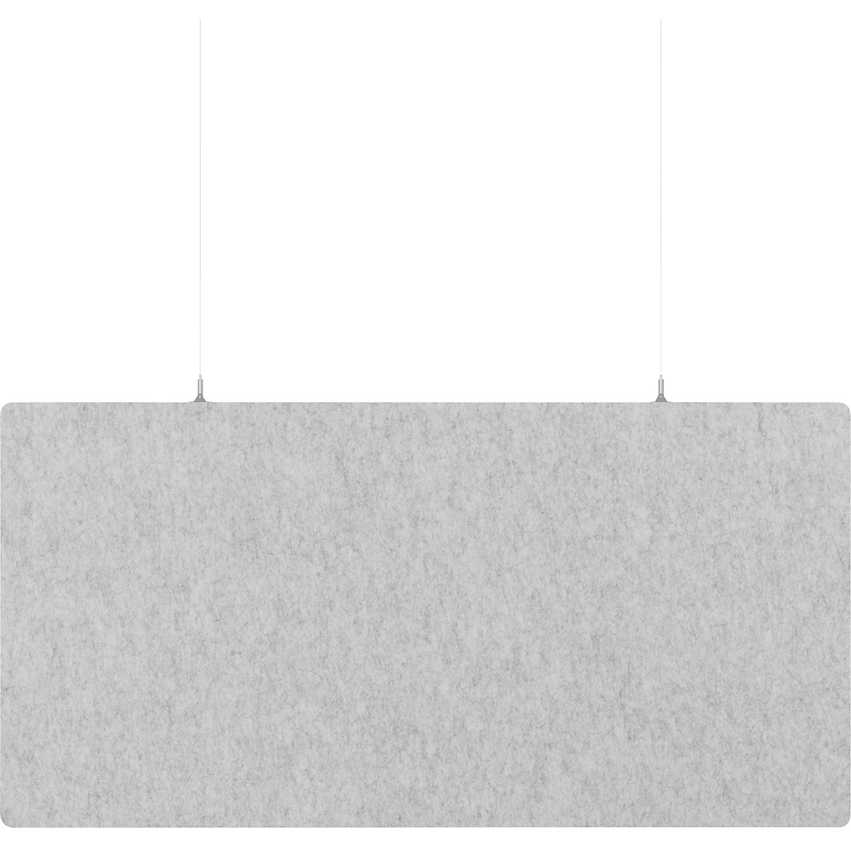 Panneau acoustique suspendu en feutre PET – eurokraft basic, h x l 600 x 1200 mm, forme rectangulaire, gris clair-4