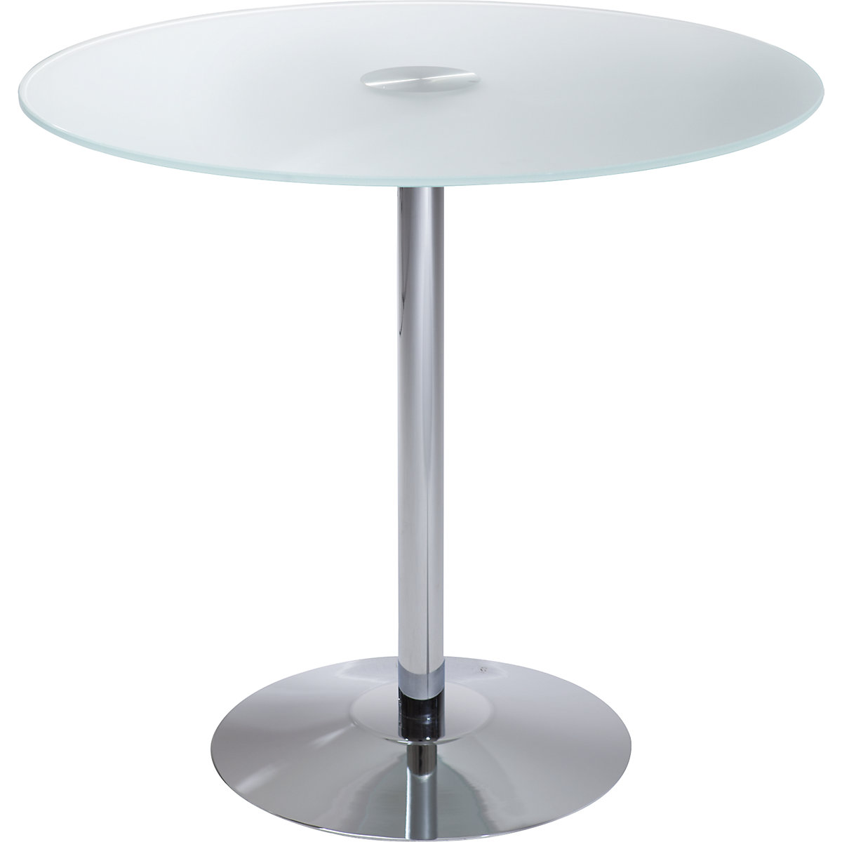 Table à pied central, Ø 800 mm, hauteur 720 mm, plateau en verre satiné-3