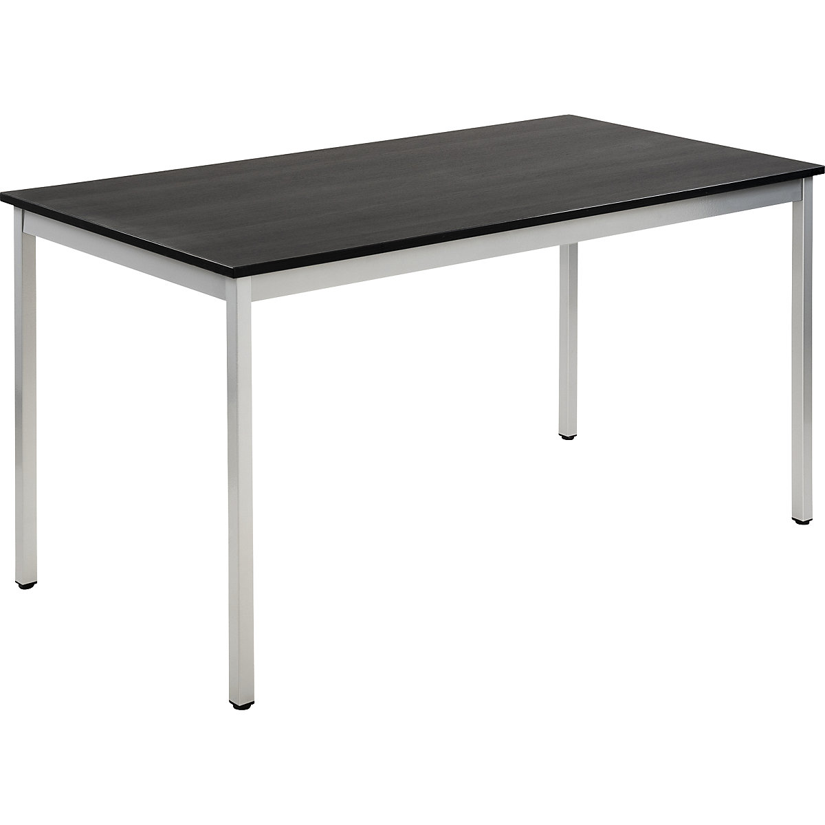 Table polyvalente – eurokraft basic, rectangulaire, l x h 1400 x 740 mm, profondeur 700 mm, plateau façon frêne gris foncé, piétement aluminium-17