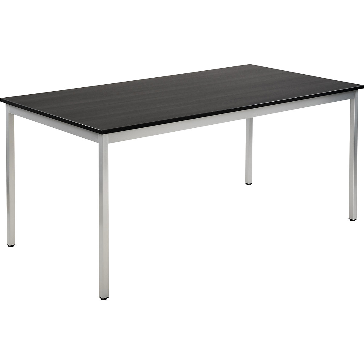 Table polyvalente – eurokraft basic, rectangulaire, h x l x p 740 x 1600 x 800 mm, plateau façon frêne gris foncé, piétement aluminium-16
