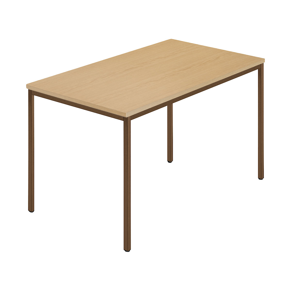 Table rectangulaire, tube carré plastifié, l x p 1200 x 800 mm, hêtre naturel / brun-7
