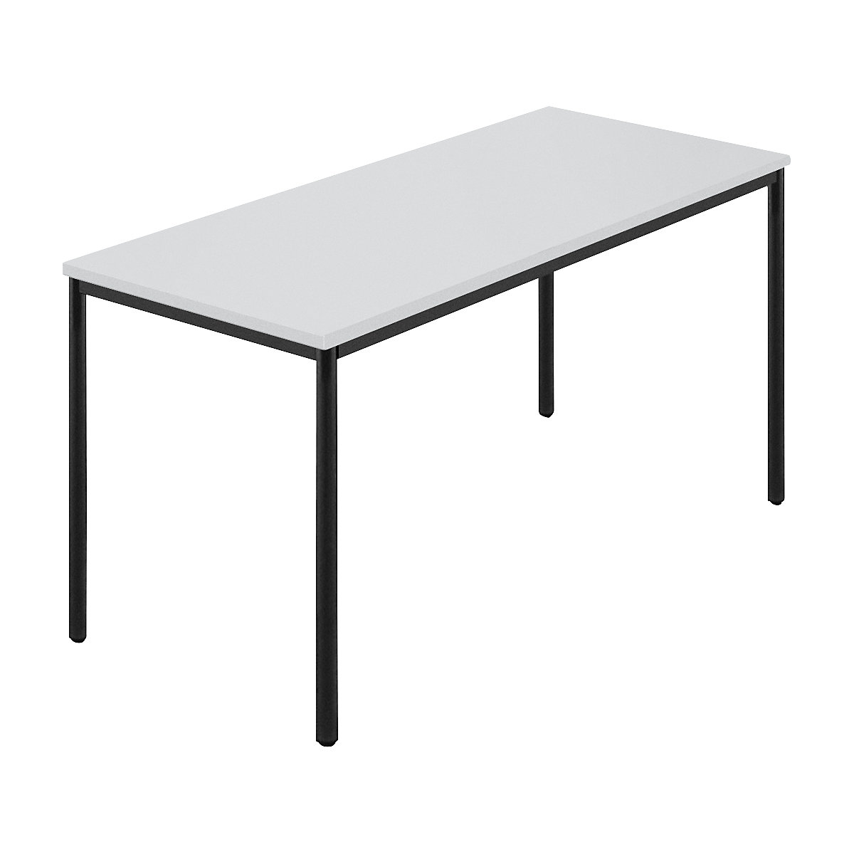 Table rectangulaire, tube rond plastifié