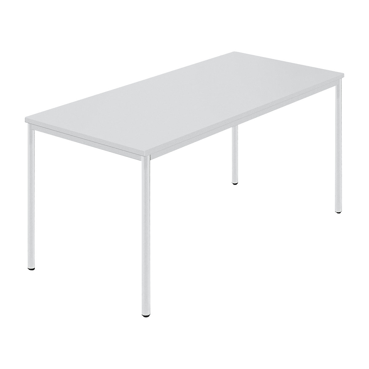 Table rectangulaire, tube rond plastifié, l x p 1500 x 800 mm, gris / gris-5