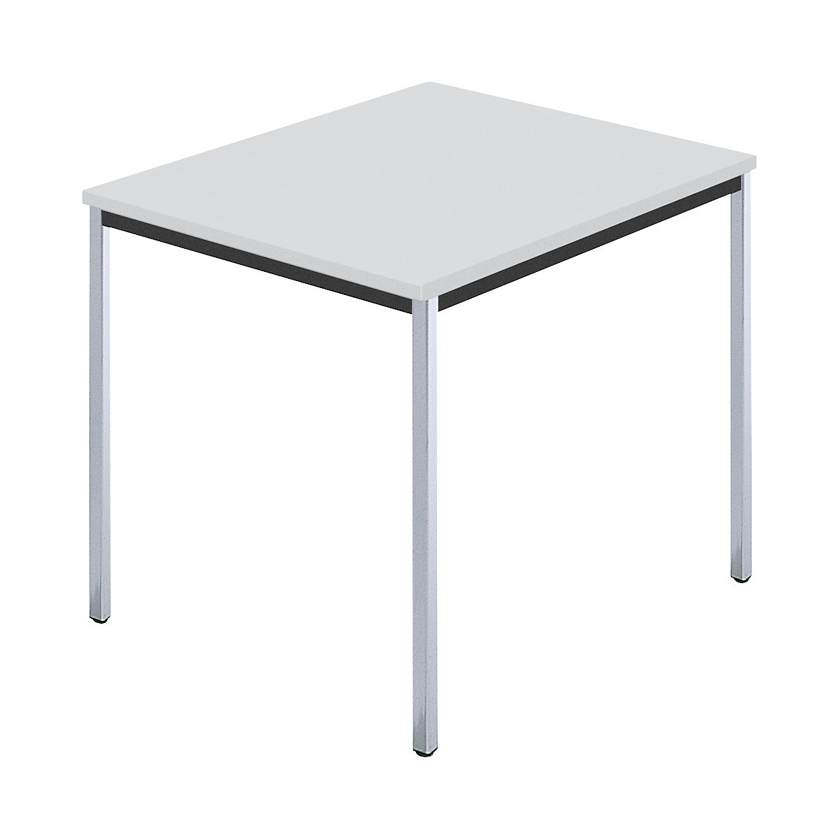 Tables rectangulaires, tube carré chromé, l x p 800 x 800 mm, gris-5