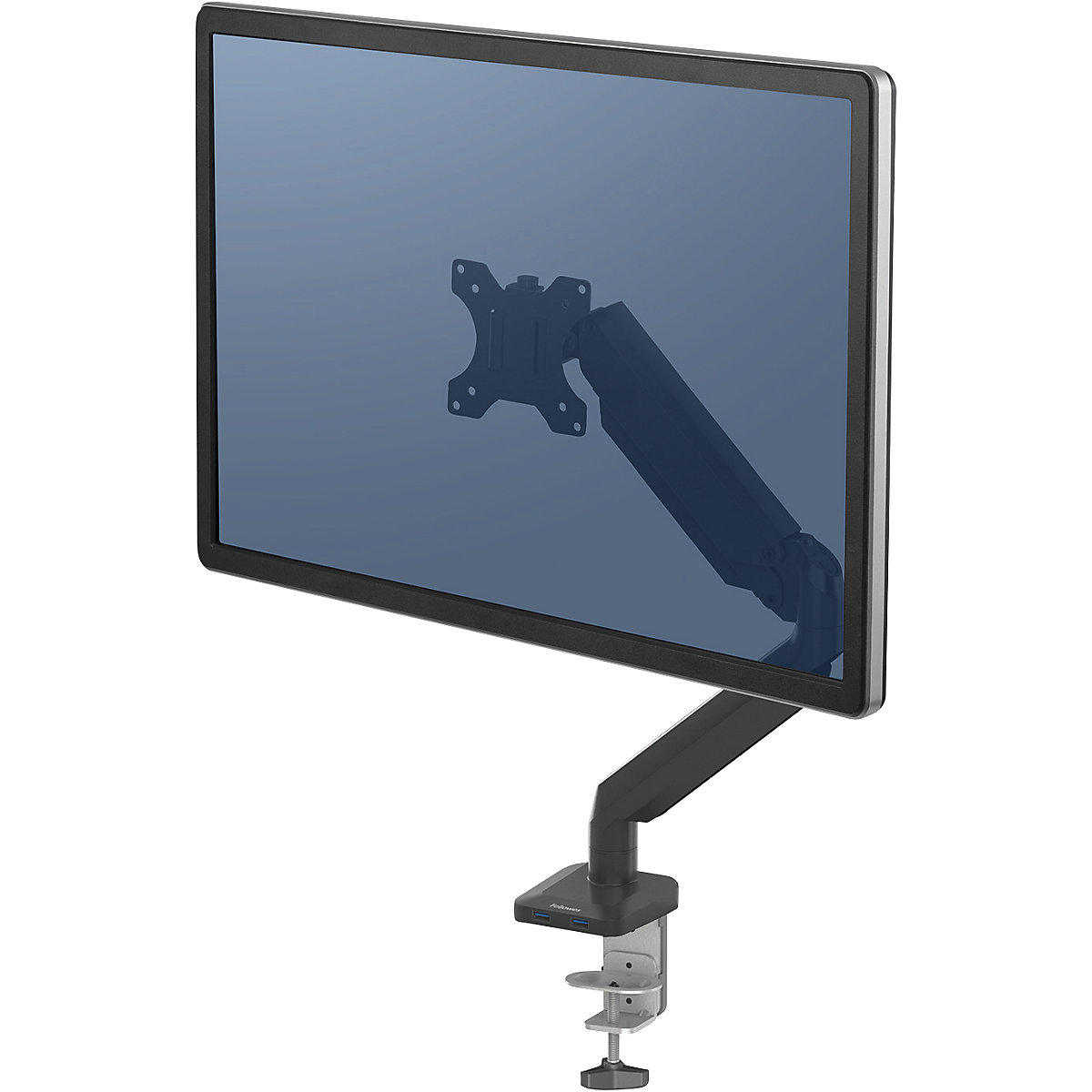 Bras porte-écran série PLATINUM – Fellowes, bras simple pour 1 écran, noir