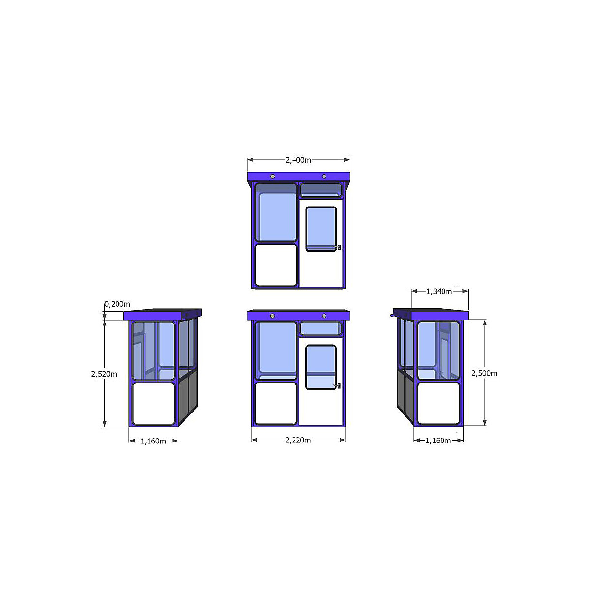 Multi-purpose building, panelling with rounded square pattern, for outdoor areas, LxW 2220 x 1160 mm-5