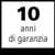 Garanzia di 10 anni  Sui prodotti che sono contrassegnati con questo simbolo offriamo una garanzia di qualità del materiale e della lavorazione della durata di 10 anni dalla consegna.
