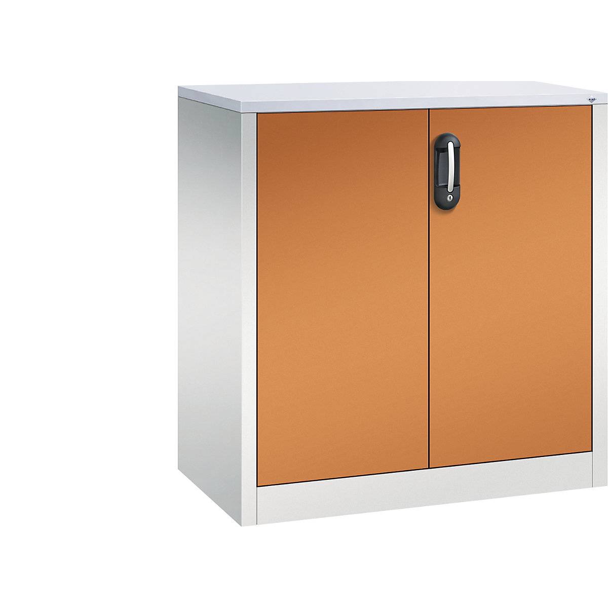 C+P – Armario auxiliar para archivadores ACURADO, 2 pisos de archivadores, H x A x P 1000 x 930 x 500 mm, gris luminoso / amarillo naranja