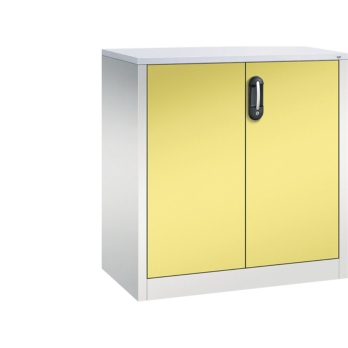 C+P – Armario auxiliar para archivadores ACURADO, 2 pisos de archivadores, H x A x P 1000 x 930 x 500 mm, gris luminoso / amarillo azufre
