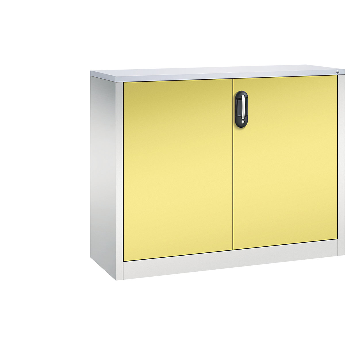 C+P – Armario auxiliar para archivadores ACURADO, 2 pisos de archivadores, H x A x P 1000 x 1200 x 400 mm, gris luminoso / amarillo azufre