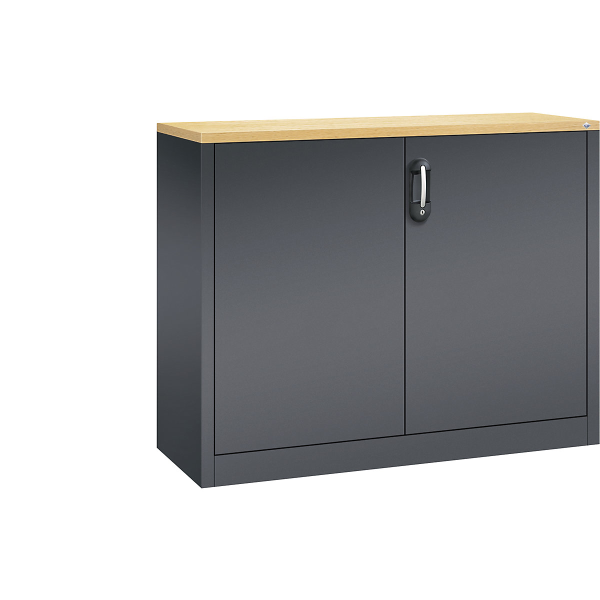 C+P – Armario auxiliar para archivadores ACURADO, 2 pisos de archivadores, H x A x P 1000 x 1200 x 400 mm, gris negruzco / gris negruzco